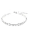 Swarovski Ariana Grande Crystal Heart Halo Tennis Choker Necklace, 11.75-17.375 In Silver