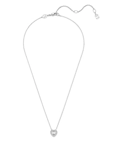 Swarovski Ariana Grande Heart Halo Pendant Necklace, 14.875-17.75 In White/silver