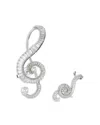 Swarovski X Ariana Grande Asymmetric Music-inspired Clip Earrings In Silver