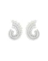 Swarovski Ariana Grande Imitation Pearl & Crystal Baguette Spiral Hoop Earrings In Silver