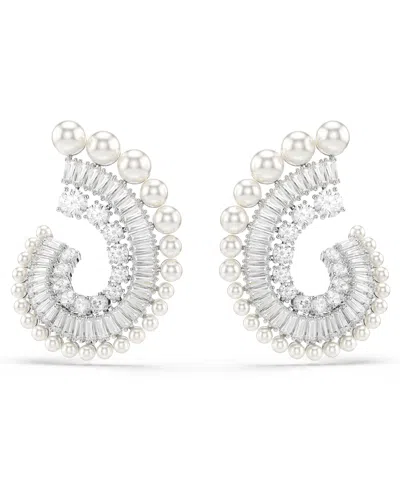 SWAROVSKI ARIANA GRANDE X SWAROVSKI CRYSTAL CULTIVATED PEARL MIXED CUTS DROP EARRINGS