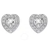 Swarovski X Ariana Grande Rhodium Plated Heart Mixed Cuts Stud Earrings In Metallic