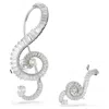 Swarovski X Ariana Grande Asymmetric Music-inspired Clip Earrings In Weiss