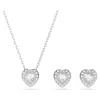 Swarovski Ariana Grande Heart Halo Pendant Necklace & Matching Stud Earrings, Set Of 2 In Weiss