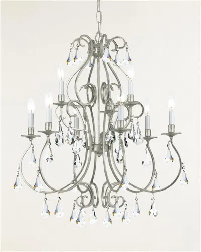 Swarovski Ashton 9-light Chandelier In Olde Silver