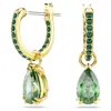 Swarovski Attract Drop Hoop Earrings In Green