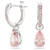 Swarovski Attract Drop Hoop Earrings In Pink
