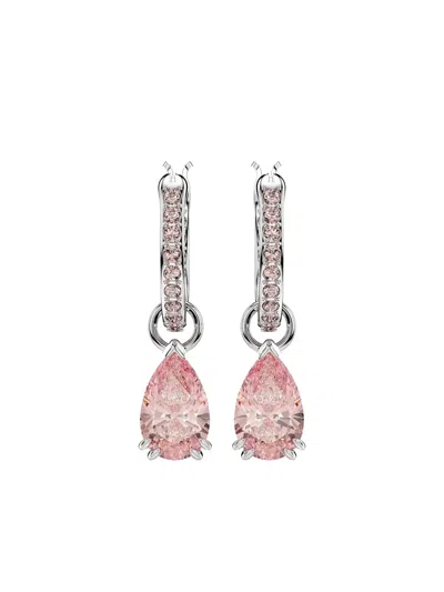 Swarovski Attract Pear-shaped Crystal Hoop Earrings In Neutral