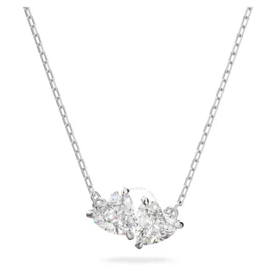Swarovski Attract Soul Rhodium Plated Heart Necklace In White