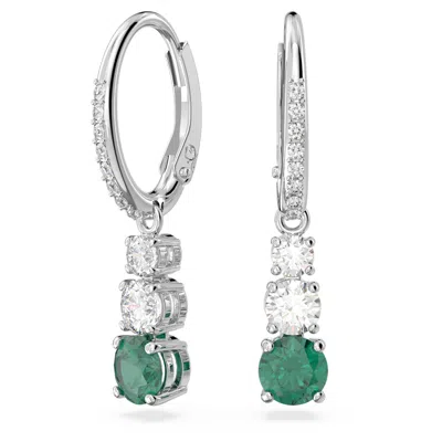 Swarovski Attract Trilogy Drop Earrings In Green