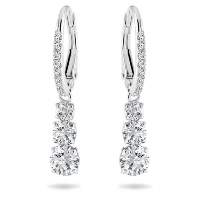 Swarovski Attract Trilogy Hoop Earrings In White