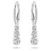 Swarovski Silver-tone Crystal Drop Earrings In 白色