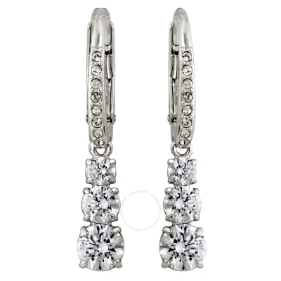 Swarovski Attract Trilogy Pierced Earrings In Rhodium