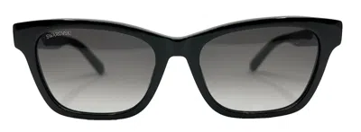Pre-owned Swarovski Authentic & -  - Sk374 01b 53/17/140 - Black - Sunglasses & Case In Gray