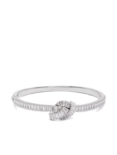 Swarovski Baguette-cut Knot Bracelet In Metallic