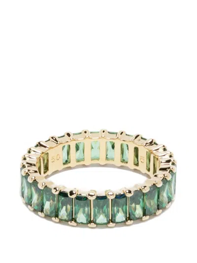 Swarovski Baguette-cut Crystal-embellished Ring In Green