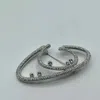 Swarovski Balfore Rhodium Double Oval Crystals Brooch In Silver