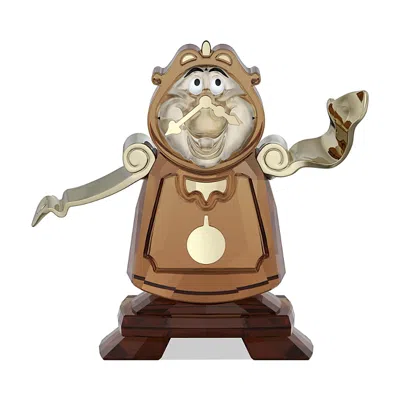 Swarovski Beauty And The Beast Collection Cogsworth Crystal Figurine In Brown