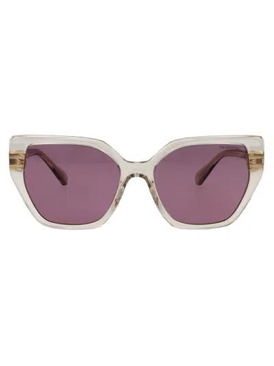 SWAROVSKI SWAROVSKI BEIGE TRASPARENTE ACETATE SUNGLASSES