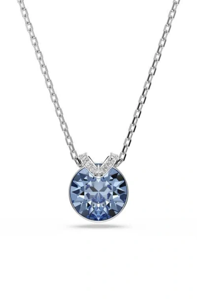 Swarovski Bella Gold-tone Plated V Pendant Necklace In Blue