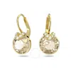 Swarovski Bella Gold-tone Plated Round Cut V Drop Earrings In Gold Tone
