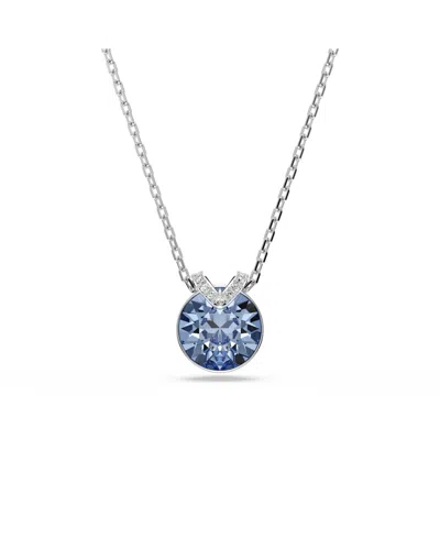 Swarovski Bella Gold-tone Plated V Pendant Necklace In Blue