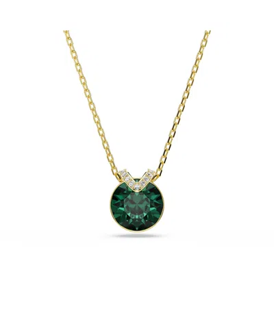 SWAROVSKI BELLA GOLD-TONE PLATED V PENDANT NECKLACE