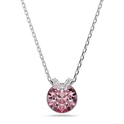 Swarovski Bella Pink Round Cut  V Pendant