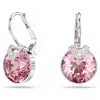 Swarovski Bella V Gold-tone Plated Drop Earrings In Pink