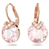 Swarovski Bella V Crystal Drop Earrings In Gold Tone In Pink