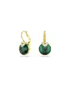 Swarovski Bella V Gold-tone Plated Drop Earrings In Green