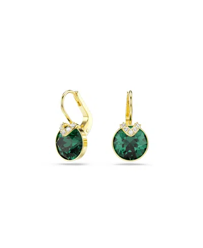 Swarovski Bella V Gold-tone Plated Drop Earrings In Green