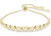 Swarovski Womens Crystal Imber Round 18ct Yellow-gold Plated And Zirconia Bracelet In Gold