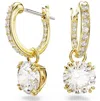 Swarovski Silver-tone Constella Crystal Drop Earrings In Gold