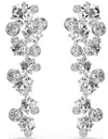 Swarovski Constella Rhodium Plated Drop Earrings In Metallic