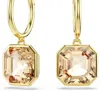 Swarovski Millenia Square Cut Gold-tone Plated Earrings In Gold