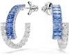 Swarovski Matrix Rhodium Plated Hoop Earrings In Blue