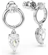 Swarovski Mesmera Rhodium Plated Drop Earrings In Metallic