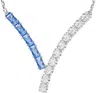 Swarovski Matrix Rhodium Plated Pendant Necklace In Blue