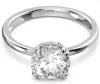 Swarovski Constella Cocktail Ring Round S Rhodium Shiny White White In Metallic