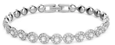 Swarovski Womens Silver Una Rhodium-plated And Zirconia Bracelet In Metallic