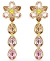 Swarovski Idyllia Multicolored Mixed Cuts Drop Earrings In Gold