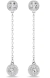 Swarovski Una Angelic Rhodium Plated Drop Earrings In Metallic