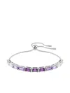 Swarovski Matrix Baguette Cut Purple Rhodium Plated Bracelet In Purple
