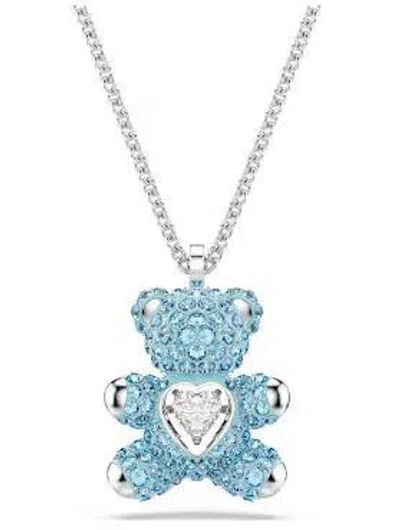 Swarovski Teddy Rhodium Plated Pendant Necklace In Multi