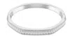 Swarovski Crystal Dextera Bangle Octagon Shape Pave Medium White Rhodium Plated In Multicolor