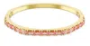 Swarovski Matrix Baguette Cut Pink Gold-tone Plated Bangle Bracelet In Multicolor