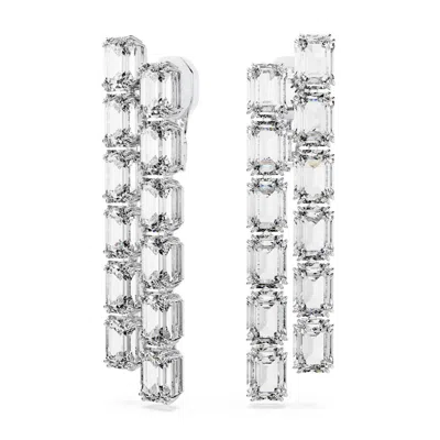 Swarovski Millenia Clip-on Drop Earrings In Silver