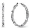 Swarovski Millenia Triangle Cut Hoop Earrings In Rhodium Plated In Multicolor