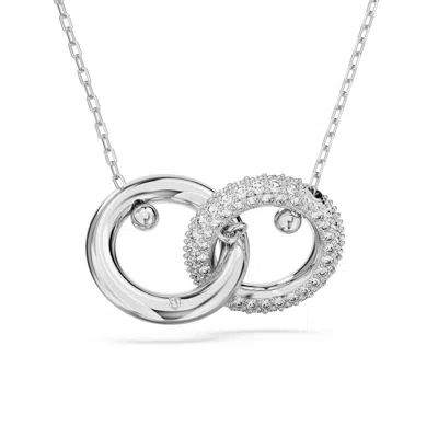 Swarovski Pave Interlocking Loop Pendant Necklace, 15" + 2-3/4" Extender In Multicolor